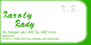 karoly rady business card